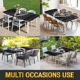 thumbnail image 5 of Valentine's Day Table Cloths for 6 Foot Rectangle Tables, Love Branches Vintage Wood Grain Black Patio Waterproof Elastic Fitted Tablecloths, Washable Rectangular Table Cover for Camping, 5 of 8