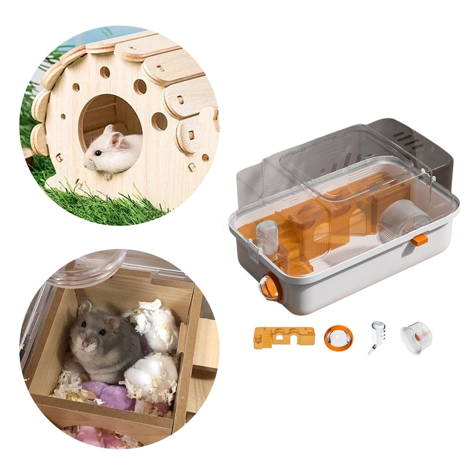 Serenable Hamster Cage 2 Layers of Multi -purpose with Apparent Surface Living Space of Small Animal Cages for Small Animals Mice Rat orange