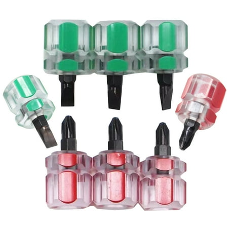 

8 Pcs Mini Screwdriver Flat Heads Portable Stubby for Repair Small Short Handle