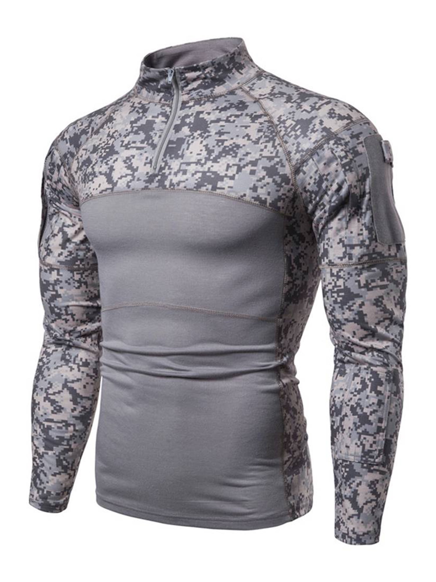 ZNU Mens Camouflage Army Combat Tactical T Shirt Military Long Sleeve