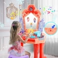 thumbnail image 4 of JoyStone Toddler Makeup Table with Mirror and Chair, Kids Makeup Vanity Set with Accessories and Lights and Music Sounds, Makeup Accessories & Blowdryer for Toddlers 3+ Years Old, 4 of 9