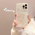 thumbnail image 7 of Compatible with iPhone 13 Pro Max Case Thin for Women Girls,Soft Flexible TPU Clear Flower Bear Case Slim Anti-Scratch Shockproof Cute Floral Bear Case Cover for iPhone 13 Pro Max, 7 of 7