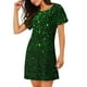 thumbnail image 2 of Disketp Green Sparkling para Camisón Corto de Manga Corta para Mujeres, Camisón Cómodo con Escote Redondo, Bonito y Confortable, 2 of 6