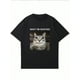 thumbnail image 2 of Men's Casual Short Sleeve T-Shirt with Funny Cat Graphic & "Wait I'm Goated" Text Print - Black Regular Fit Round Neck Summer Tee for Outdoor & Home Wear, Relaxed Fit Shirt, 2 of 6