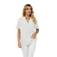 thumbnail image 5 of Thin V-neck Leisure Pullover Solid Color Loose Shirt Women's Blouse, 5 of 9