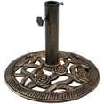 thumbnail image 1 of Sunnydaze Support de Base Rond pour Parasol d'Extérieur en Fonte Robuste Décorative Motif de Fleur de Rose pour Patio et Cour - 16 Pouces - Bronze, 1 of 7