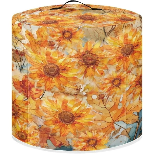 6 Qt Dust Cover for Electric Pressure Cooker Rice Cooker and Air Fryer Insulated Protector Cover with Top Handle and Accessories Pockets Home Decor, Thickly Painted Sunflower