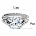 thumbnail image 2 of Big 9x9mm Round Cut Cubic Zirconia CZ Womens Stainless Steel Promise Ring - Size 8, 2 of 4