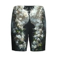 thumbnail image 2 of Lsque Floral Angelic White Wings Mens Sleep Pajama Shorts,Short Pajama Pants, Cotton Ultra-Soft Knit-X-Large, 2 of 9