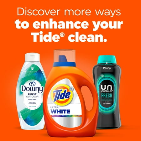 Tide Ultra White Liquid Laundry Detergent, Brilliant Whitening + Color Protect, 84 fl oz, 59 Loads