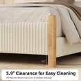 thumbnail image 5 of 4 EVER WINNER King Size Bed Frame with Vertical Channel Headboard, Corduroy Upholstered Platform Bed Frame No Box Spring Needed, Sturdy Noise-Free Structure, Easy Assembly, Beig, 5 of 8