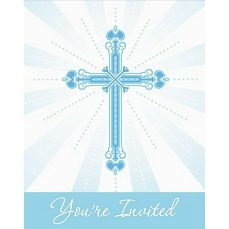 Partypro 892223B Blue Blessings Invitation