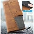 thumbnail image 2 of Allytech Wallet Case for Samsung Galaxy S21 (6.2 inch), Premium PU Leather Card Holder [RFID Blocking] Flip Folio Kickstand Magnetic Closure Wallet Hand Strap Case for Galaxy S21 2021, Brown, 2 of 6