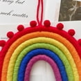 thumbnail image 6 of Decorative Pendant with Lanyard Tassel Easy to Hang Hand Woven Rainbow Color DIY Hair Ball Trim Wall Hanging Nursery Supply-B, 6 of 7