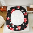 thumbnail image 5 of Homewish Red Cartoon Mushroom Twin Sheet Sets,Natural Plant Twin Fitted Sheet,Red Black White 03 For Girls Kids,Super Cozy Room Decor,3 Pieces, 5 of 7