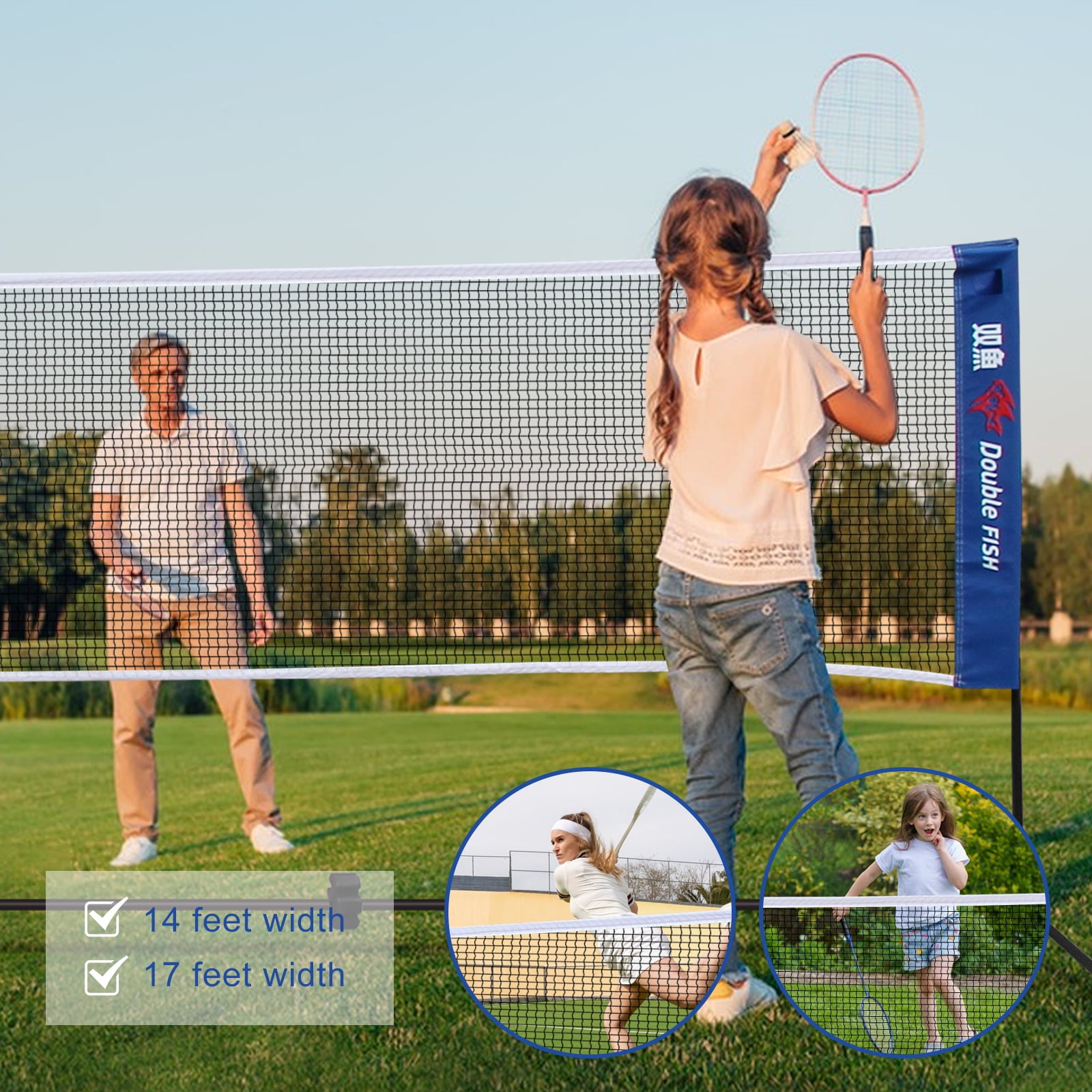 Versatile Portable Badminton Net, Foldable, Standard Size For Indoor & Outdoor Sports, Ideal For Volleyball & Tennis Training