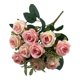 thumbnail image 1 of Ramo de rosas artificiales de varias cabezas con tallo para ramo de novia, boda, fiesta, centro de mesa, decoración del hogar, 1 of 8