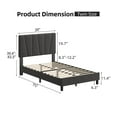 thumbnail image 3 of Studyset Twin/Full/Queen/King Size Platform Bed Frame with Adjustable Headboard,Linen Upholstered Twin Platform Bedframe with Strong Wooden Slats,Mattress Foundation,No Box Spring Needed, 3 of 8