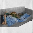 thumbnail image 6 of Italian Soft Flannel Fleece Throw Blanket, Summer Village by the Mediterranean Sea with Yacht Boats Idyllic Town Panorama, Cozy Plush for Indoor and Outdoor Use, 60" x 80", Multicolor, by Ambesonne, 6 of 6