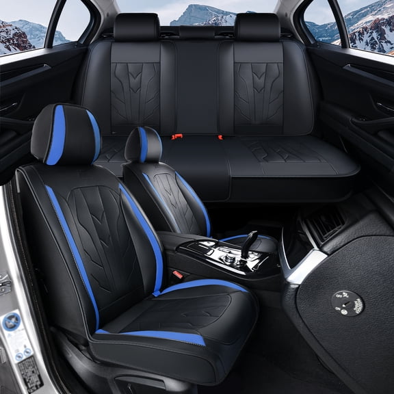 2018 for CHEVROLET EQUINOX Seat Cover, Blue Car Seat Covers, Waterproof Leather Full Set of 5 Seats Non-slip Beautify Interior, Pet Car Seat Covers