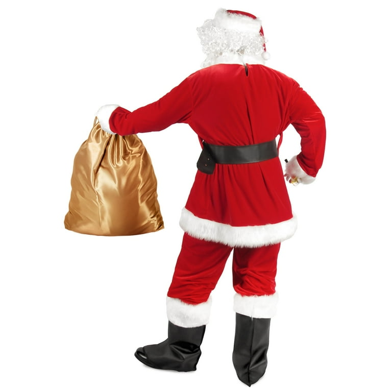Santa Claus Costume for Men, 11pcs Set Christmas Santa Suit Adults
