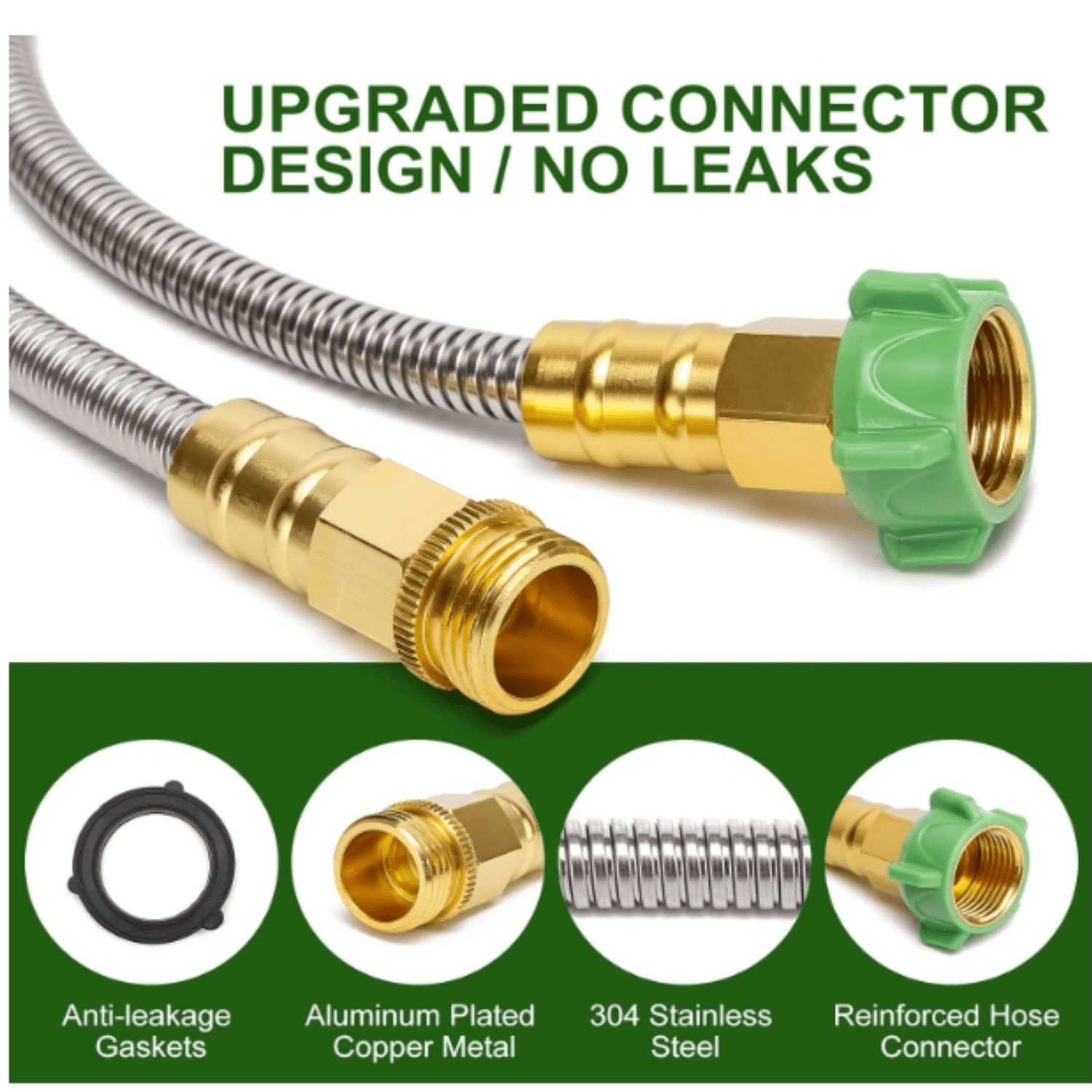 "Garden Hose Metal 75 FT, Stainless Steel Hose, Water Hose with 10 Function Nozzle & Brass Nozzle, Lightweight, No Kink & Tangle, Easy to Use & Store, Heavy Duty Metal Hose for Yard and Lawn "