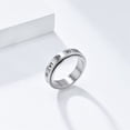 thumbnail image 3 of HIJONES Women's Stainless Steel Light Luxury Roman Numeral Rotatable Ring Anxiety Relieves Strees Ring 6MM Silver Size 6, 3 of 6