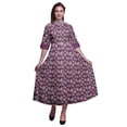 thumbnail image 1 of Bimba Robe Boutonnée à Imprimé Feuilles Col Mandarin Manches Retroussables Robe Chemise-TTTG, 1 of 5