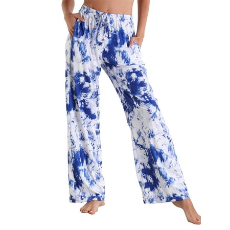 

Avamo Wide Leg Lounge Pants for Womens Casual Tie Dye Pajama Pjs Bottoms Plus Size Yoga Workout Jogger Sweat Pant Pocket