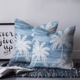 thumbnail image 2 of Pillow Covers 20x20 Set of 2, Summer Palm Trees Square Throw Pillow Covers for Couch/Sofa/Living Room, Tropical Blue Shabby Abstract Art Beach Decorative Soft Pillowcases for Couch Throw Pillows, 2 of 7