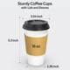 thumbnail image 2 of Tazas de café desechables Dealusy de 16 onzas con tapas y fundas, 100 unidades, 2 of 7