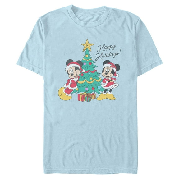 Mens Mickey & Friends Happy Holidays Couple T Shirt