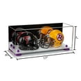 thumbnail image 2 of 2 Mini Football Helmet Display Case (not Full Size) Clear Acrylic Plexiglass with Mirror, Purple Risers and White Base (A019-PR), 2 of 2