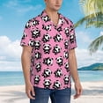 thumbnail image 5 of Balery Cute Panda Print Men's Hawaiian Shirts Short Sleeve Beach Shirt Relaxed Fit Vacation Button Down Shirts-3X-Large, 5 of 9