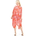 thumbnail image 3 of Women's Lightweight Bright Bohemian Print Vacation Layering Kimono (O/S, Orange Coral), 3 of 4