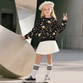 thumbnail image 3 of Xoenoiee Universe Star Print Girls Oversized Drop Shoulder Sweatshirt Long Sleeve Crewneck Pullover, Loose Fit Casual Top for Fall and Winter, 11-12 Years, 3 of 7