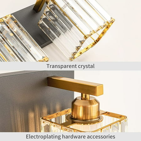 

Crystal Bathroom Vanity Light 5-Lights Chrome Modern Crystal Wall Lamp Bathroom Modern Crystal Vanity Lighting