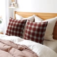 thumbnail image 6 of Christmas Pillow Covers 16x16 Inch Red Gingham Decoration Plaid Pillow Covers Set of 2 Winter Holiday Throw Pillow Covers for Chair Bedroom Living Room Home Decor, 6 of 6