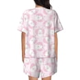 thumbnail image 3 of Naloa Cute Rabbit Women's Short-Sleeved Pajama Set, Loungewear, Summer pajamas, Breathable Cozy - 3X-Large, 3 of 9