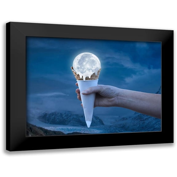 Prime, Marcus 14x12 Black Modern Framed Museum Art Print Titled - Dripping Moon 1