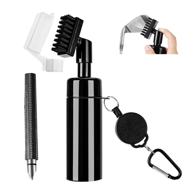 Brosse de Nettoyage pour Clubs de Golf en Nylon, Design Portable avec Clip Rétractable pour un Transport Sans Tracas, Matériaux Durables pour une Performance Durable, Aiguiseur de Rainures pour Clubs de Golf Hommes/femmes