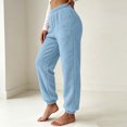thumbnail image 2 of Kezqiaxn Pajama Pants Women Fashion Fleece Elastic Waist Stretch Lounge Pants Winter Pj Pants Womens Clothes 2026 Light Blue XXL, 2 of 8