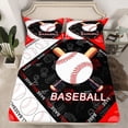 thumbnail image 2 of jejeloiu Baseball Pattern Queen Sheet Sets,Ball Sport Game Bed Set For Boys Kids 4 Pieces, 2 of 7