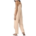 thumbnail image 5 of Fesfesfes Jumpsuit for Women Fashion Solid Color Vintage Printed Wide Pocket Casual Suspender Jumpsuit, 5 of 8