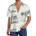thumbnail image 3 of Xecao offers the Summer Vacation Scene With Camping Van for Men's Casual Short-sleeved Shirt, a button-up collared shirt with a pocket, perfect for beach vacations and yacht travel in the Small size., 3 of 7