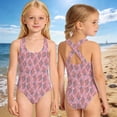 thumbnail image 2 of Shadoumai Girls One Piece Swimsuit Age 10-12 Trim Wrap Tie Back Tankini for Girls Quick Dry Color Block Bathing Suit for Girls Ruched Adjustable Strap Modest Swimwear with Cover Up, 2 of 4