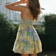 thumbnail image 5 of eileial Women Graduation Dress Flowy Mini Dress Prom Concert A Line Lace Patchwork Swing Dress(Yellow,S), 5 of 6