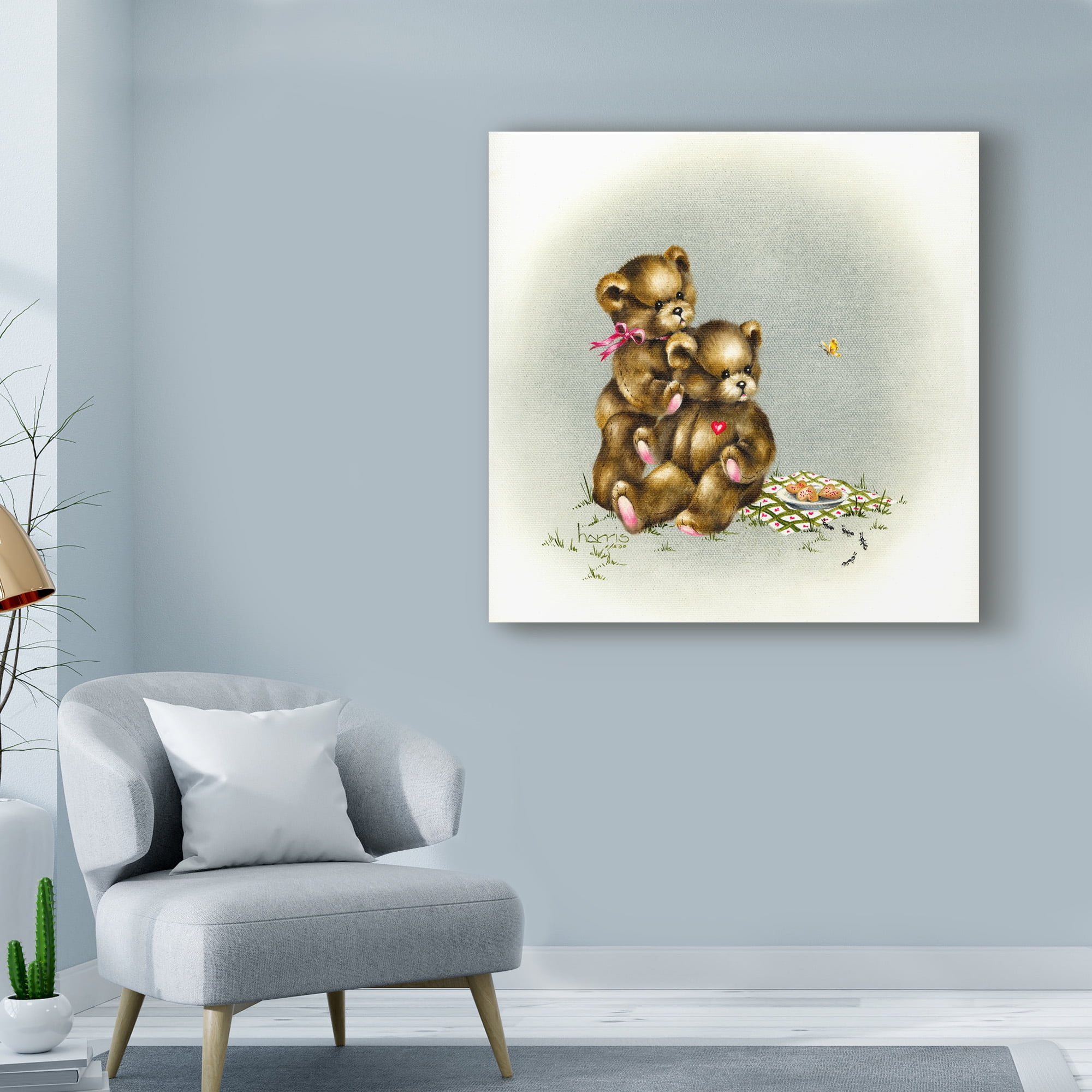 Trademark Fine Art 'Teddy Bears Picnic 1' Canvas Art by Peggy Harris