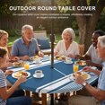 thumbnail image 3 of Round Outdoor Tablecloth with Umbrella Hole and Zipper, Farmhouse Blue Striped Tablecloth with Elastic Waterproof, Modern Minimalist Stripes Patio Table Covers for 31" - 35" Picnic Pool Tables, 3 of 9