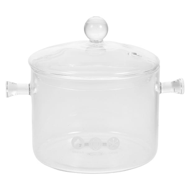 Cacerola de vidrio con tapa, olla y sartén para estufa, utensilios de cocina para pasta, fideos, sopa, leche, comida para bebés